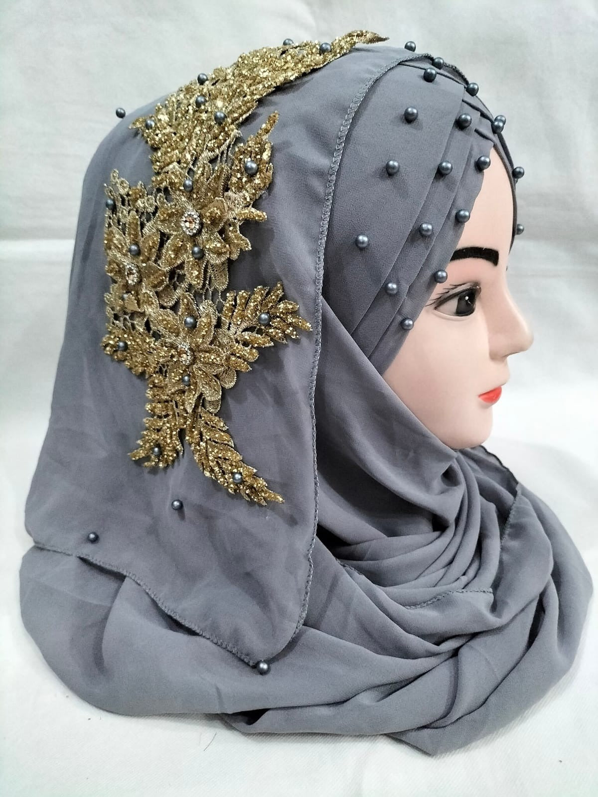 Turkish Bridal Stylish Fancy Hijab