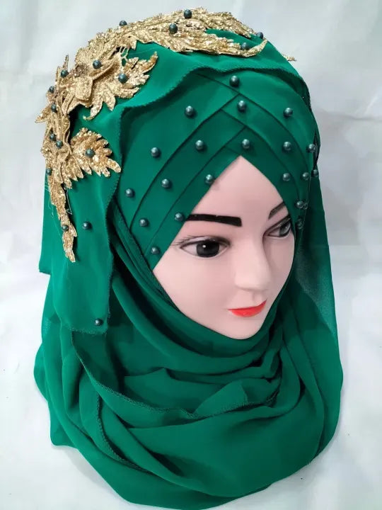 Turkish Bridal Stylish Fancy Hijab