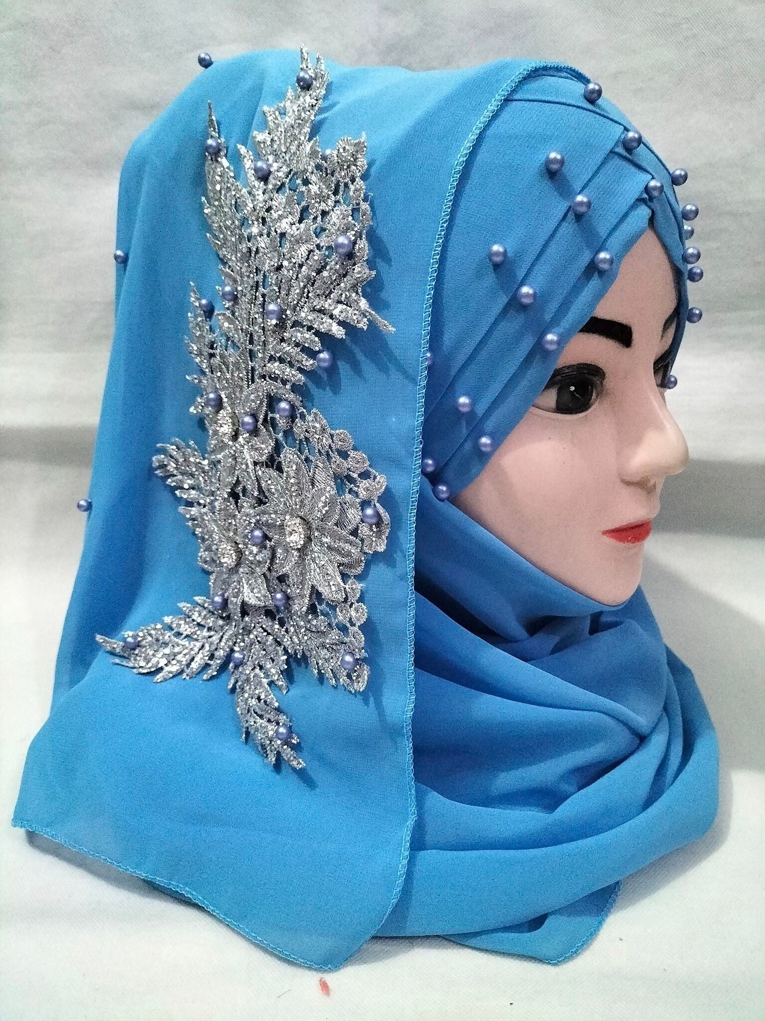 Turkish Bridal Stylish Fancy Hijab