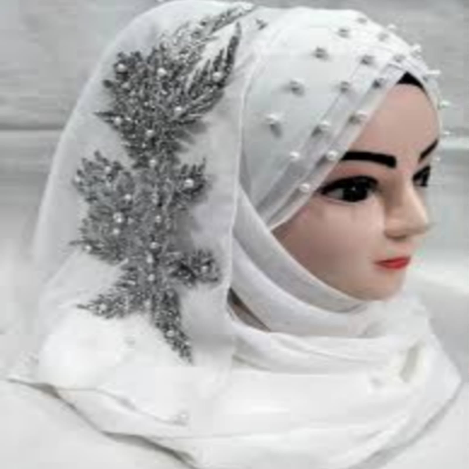 Turkish Bridal Stylish Fancy Hijab