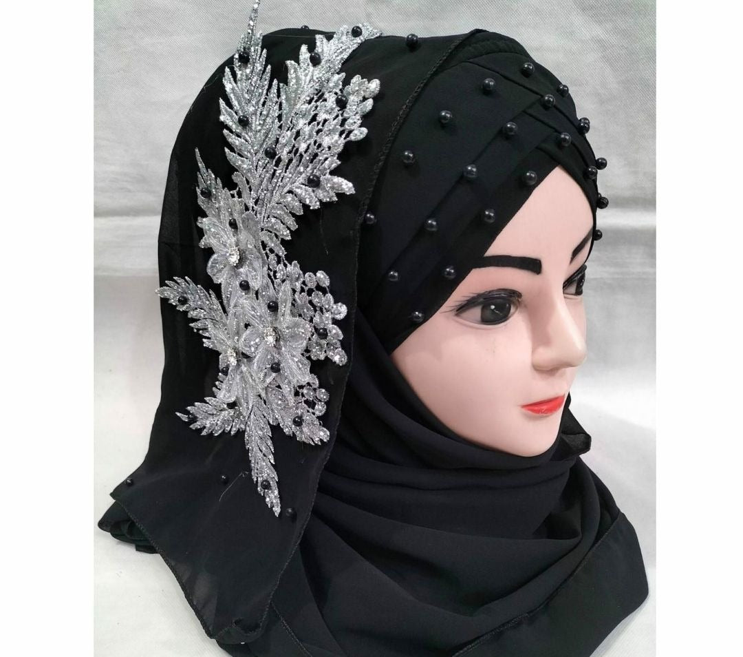 Turkish Bridal Stylish Fancy Hijab